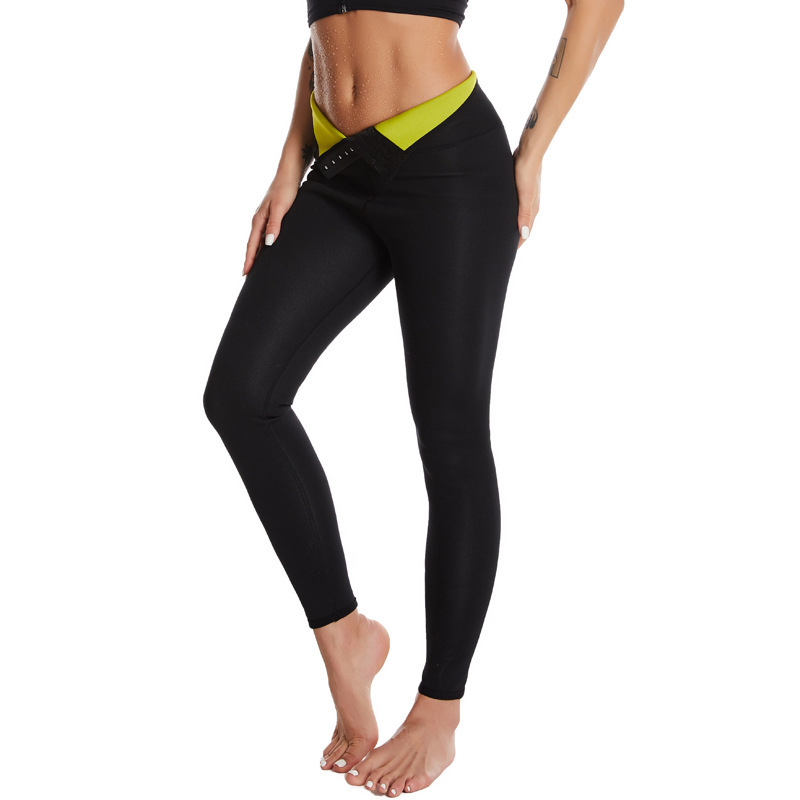 Neoprene Slimming Sweat Pants Women's Slim Leg Pants Women's Breathable Fat Burning Sweat Pants High Waist Tummy Control Sweat Absorbent Clothes