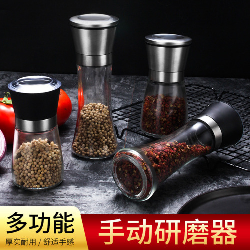 304 stainless steel grinder tall pepper grinder pepper grinder manual grinder glass seasoning bottle