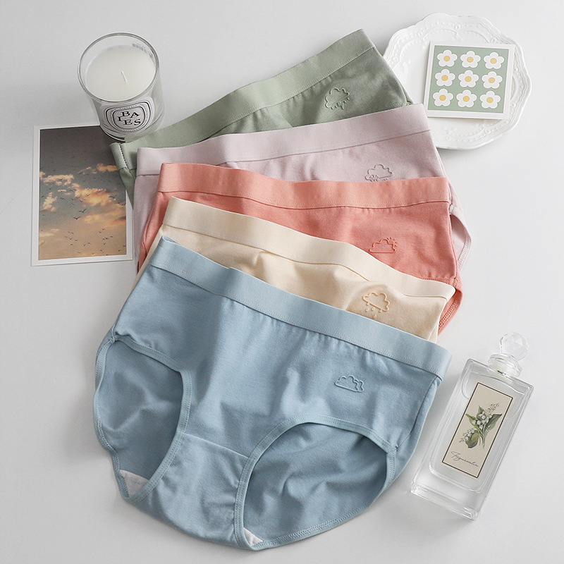 Women's underwear pure cotton underwear women wholesale long weather simple solid color underwear mid-waist cotton crotch underwear