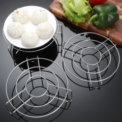 Stainless steel water-insulated steaming rack, heat-insulating pad rack, household bold three-legged steaming grid, steamer, rice cooker, pressure cooker, steaming vegetable rack