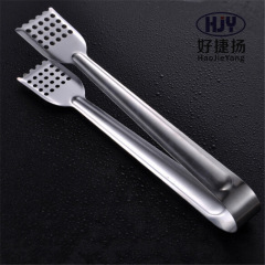Stainless steel flat head hotel cake bread dessert food clips barbecue meat clips buffet food clips wholesale