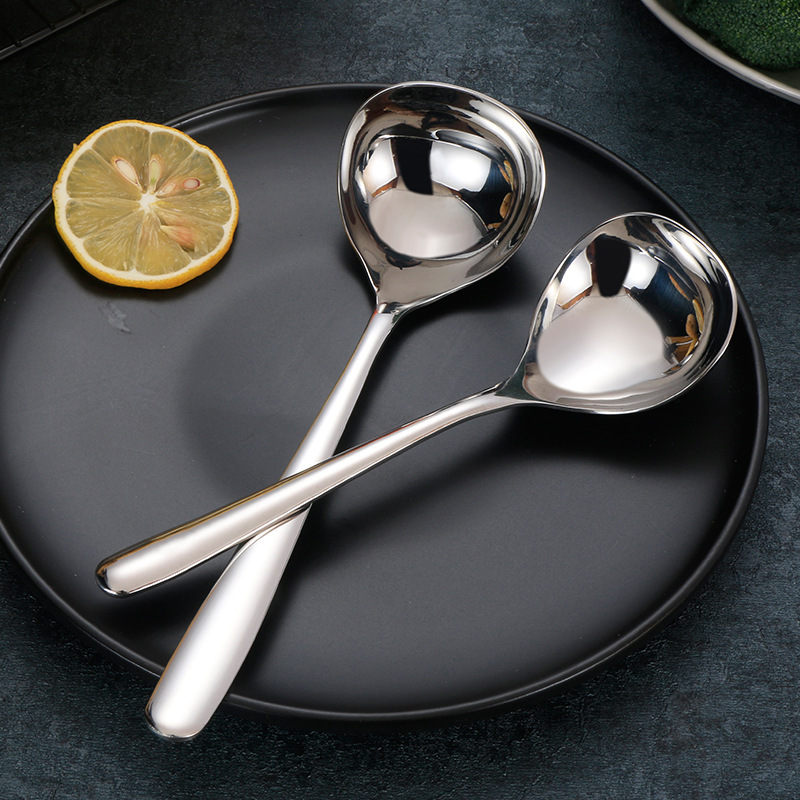 Restaurant 304 stainless steel soup spoon mini hot pot spoon thickened heart-shaped soup spoon colander porridge spoon customized