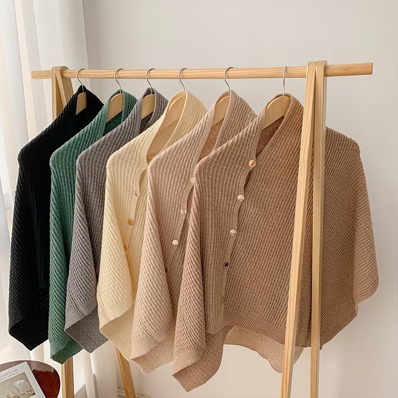 High-end knitted cape shawl, spring and autumn high-end blouse, fashionable early autumn coat, women's autumn style waistcoat