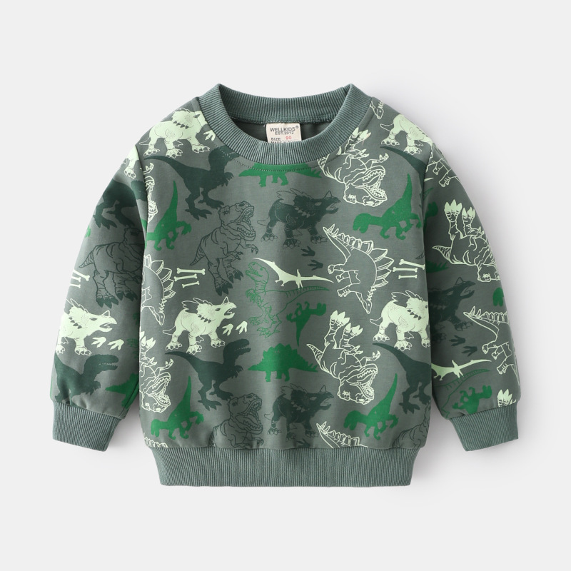 Camouflage green hooded long-sleeved pullover, fashionable and casual, daily wear for school, reading and shopping, boys' sweatshirt