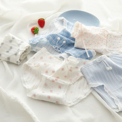 Japanese cute cartoon cat claw women's underwear pure cotton women's cotton crotch knitted mid-waist student girl underwear