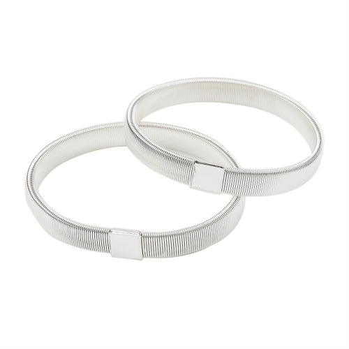 Kashitong New Spring Men's Armband Metal Elastic Bracelet Bracelet Bartender Casino Sleeve Solid Anti-Slip Sleeve Cuff
