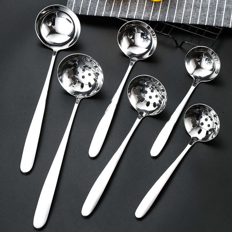 Large stainless steel extended and thickened hotel restaurant kitchen cooking hot pot spoon soup shell soup colander porridge spoon soup colander