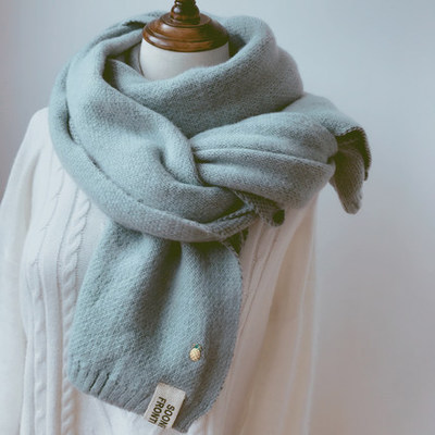 Pineapple scarf female autumn and winter soft girl student Korean version versatile knitted ins cute girl wool winter scarf