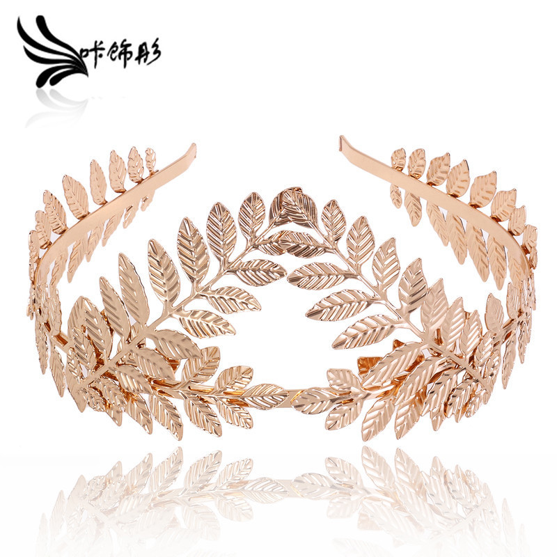 Ka decorated Tong leaf crown headband European and American Baroque bridal headband hair accessories birthday Christmas gift