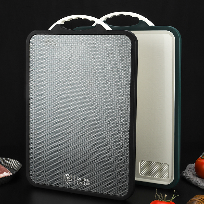 Household 304 stainless steel mildew-proof double-sided sorting cutting fruit and vegetable board kneading chopping board cutting board cutting board gift box