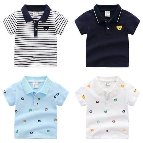 Short-sleeved boys summer new cartoon children's tops short-sleeved T-shirt boys POLO shirt wellkids