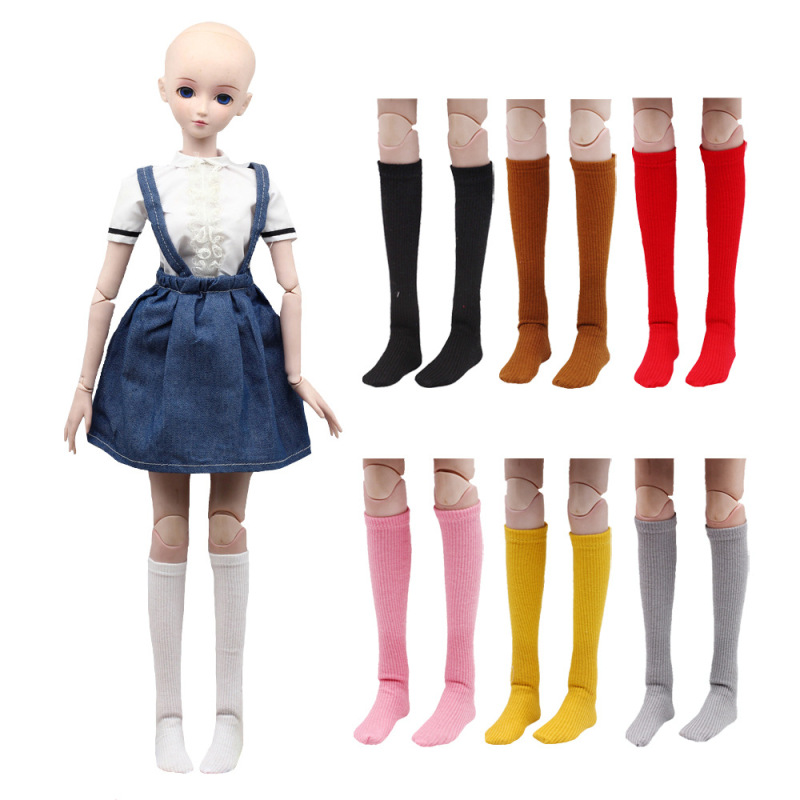 3 points BJD doll socks 60cm doll clothes change knitted versatile candy color thread pile socks