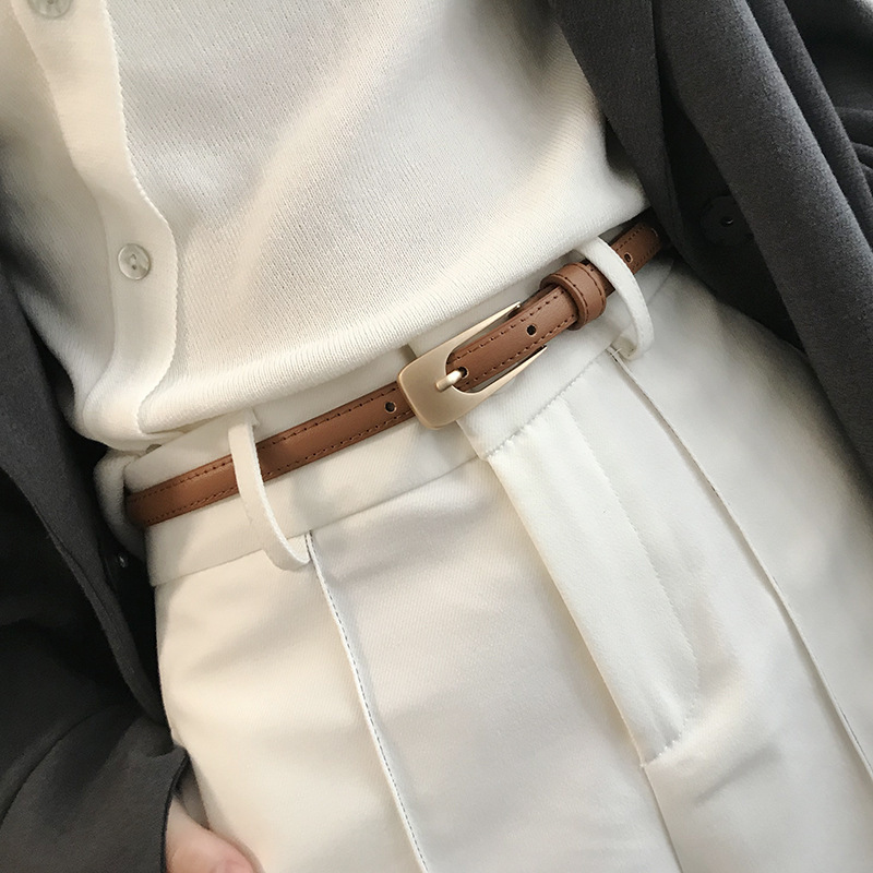Retro student small belt, simple and versatile, Korean decorative thin belt with suit skirt, chic women's jeans belt