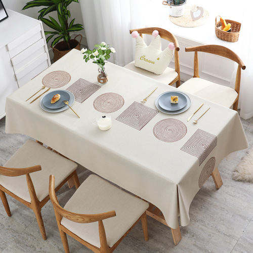 Nordic style tablecloth waterproof and anti-scalding PVC coffee table mat rectangular household thickened tablecloth tablecloth no-wash oil-proof