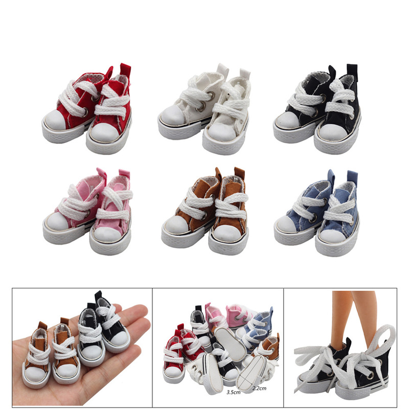 3.5*2.2cm canvas strap shoes 6 points small cloth 8 points BJD30cm doll casual toy sneakers
