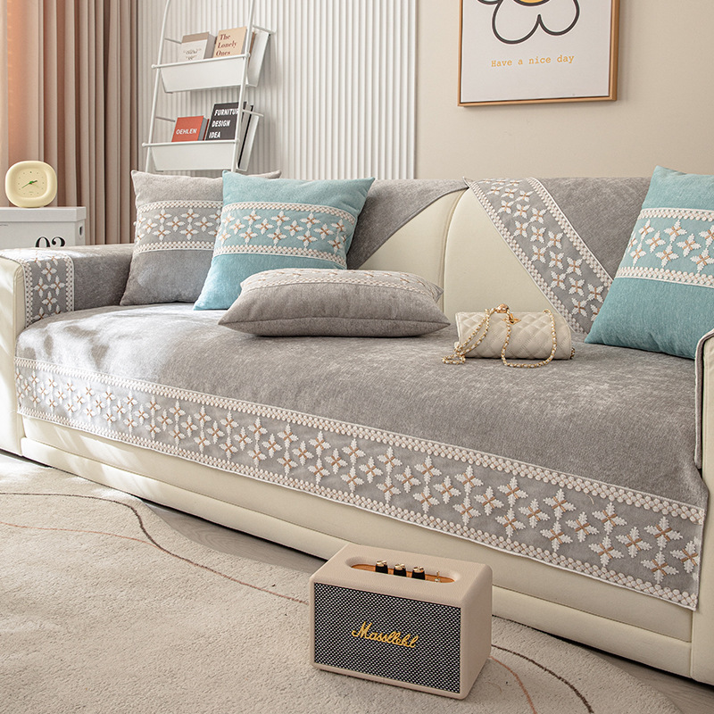 Bohemian style chenille sofa cushion all-season anti-slip sofa cover seat cushion footstool back cover cloth towel