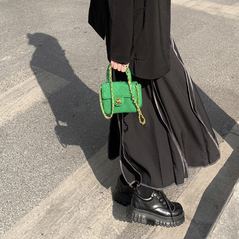 實拍 黑色收腰半身裙明線拼接裙子顯瘦高腰長裙女