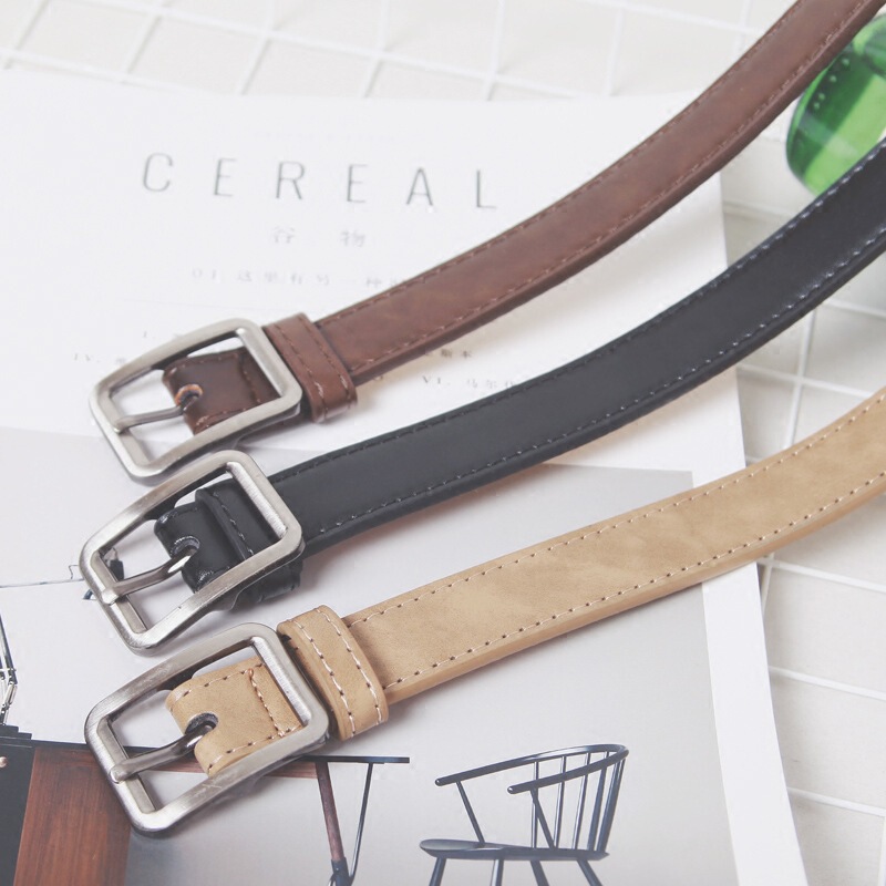 Hong Kong style belt, Korean style trendy men's belt, British casual belt, pin buckle, thin, old and trendy