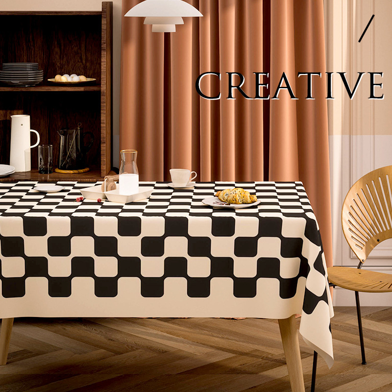 Nordic checkerboard tablecloth Internet celebrity photo-taking light luxury tablecloth home rectangular decorative tablecloth bed and breakfast fabrics