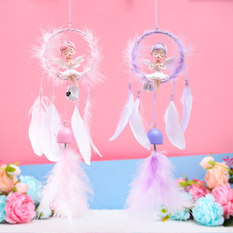 New Ballet Girl Starry Wind Chimes with Lights Cute Bella Garden Decoration Creative Room Car Pendant Wholesale