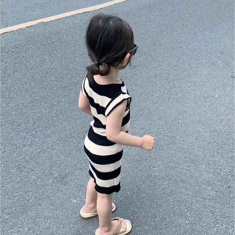 Girls Summer Dresses Children's Skirts Girls Baby Knitted Ice Silk Slim Children Sleeveless Skirt Summer TD111