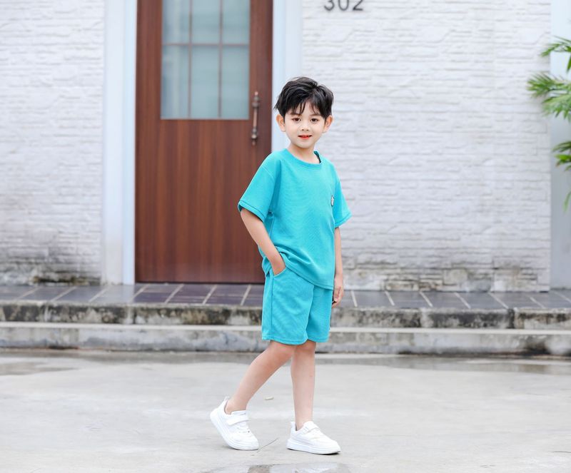 Summer new children's short-sleeved shorts suit, big children's summer clothes for boys and girls, summer styles, Korean style children's clothing