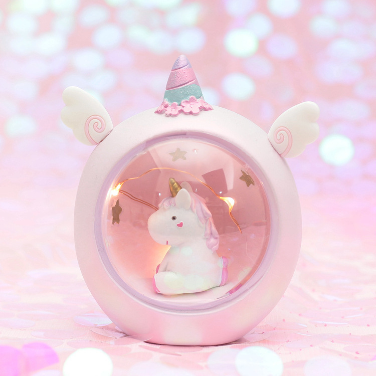 Street stall new unicorn star lamp reading night light girl heart ins style gift ornaments resin crafts