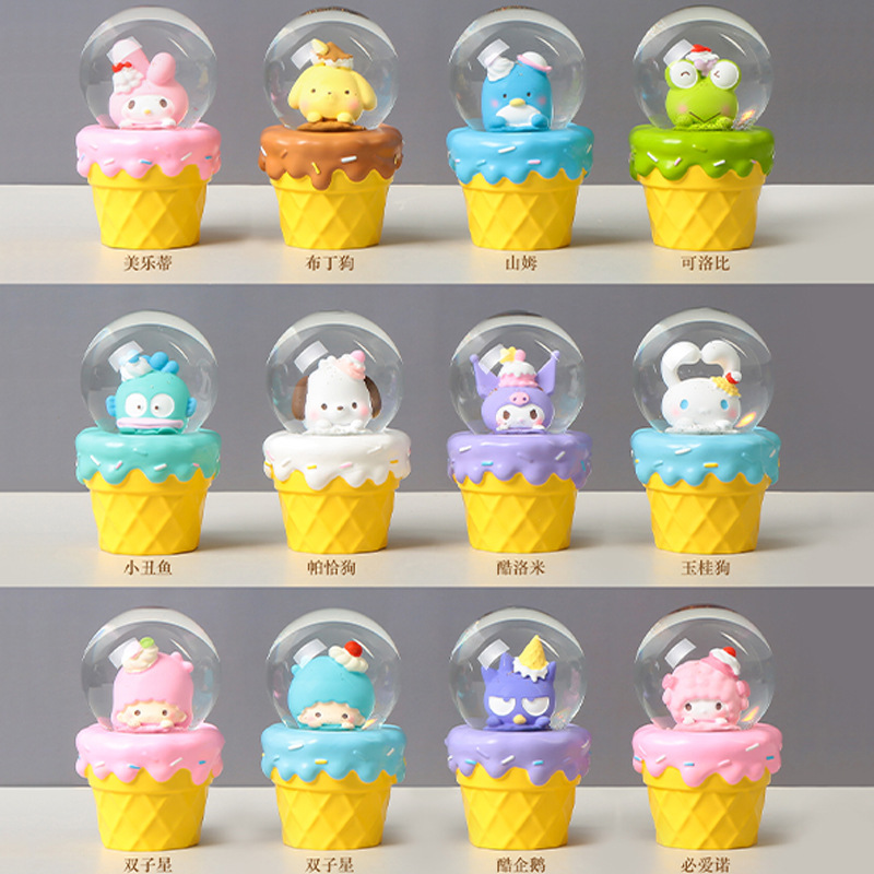New Creative Trend HAPPY Paradise Crystal Ball Trendy Blind Box Figure Glowing Desktop Ornaments Wholesale