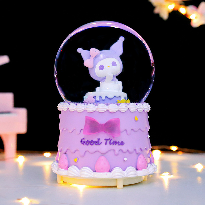 Cartoon Mimi Rabbit Music Water Polo Creative Children and Students Music Box Gift Desktop Ornaments Crystal Ball Wholesale