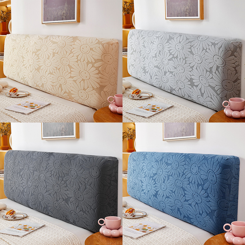 Nordic all-inclusive bedside cover dustproof elastic jacquard velvet bedside cover sofa back cover 1.5m1.8m protective cover