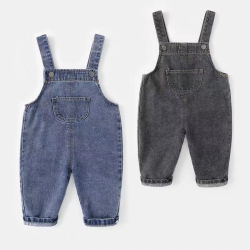 Baby jeans overalls spring, autumn and winter baby boys 3 girls 1 year old fashionable autumn pants for outer wear