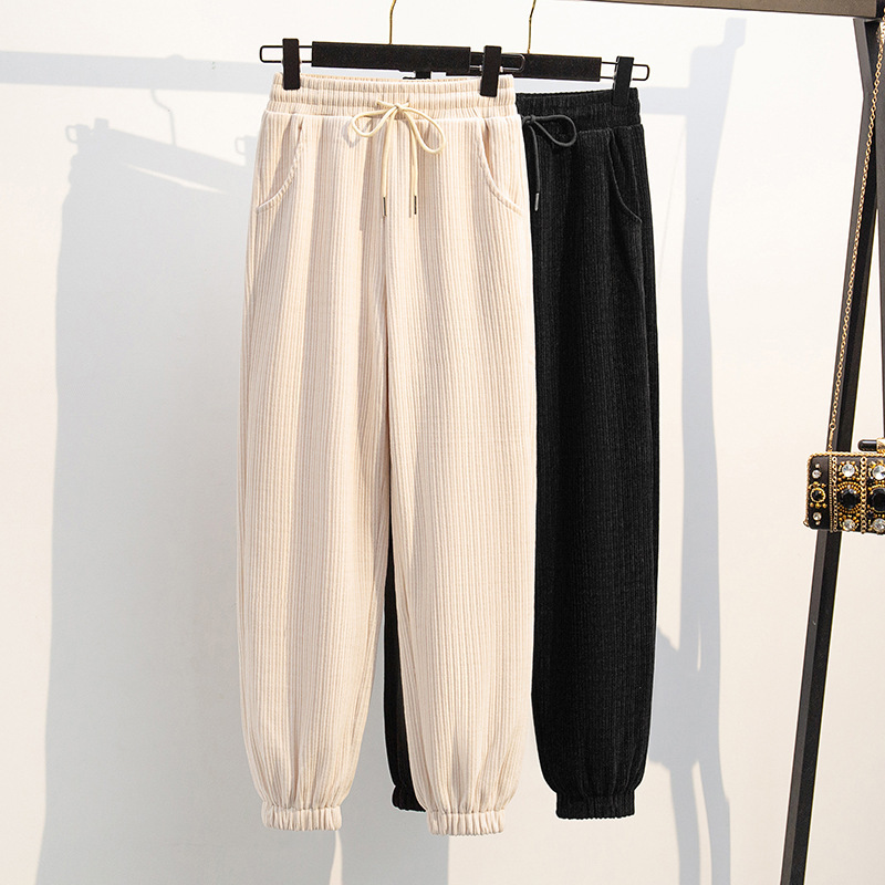 Casual pants large size fat mm extra large size 300 catties women's chenille leggings trousers 200/260/300 catties