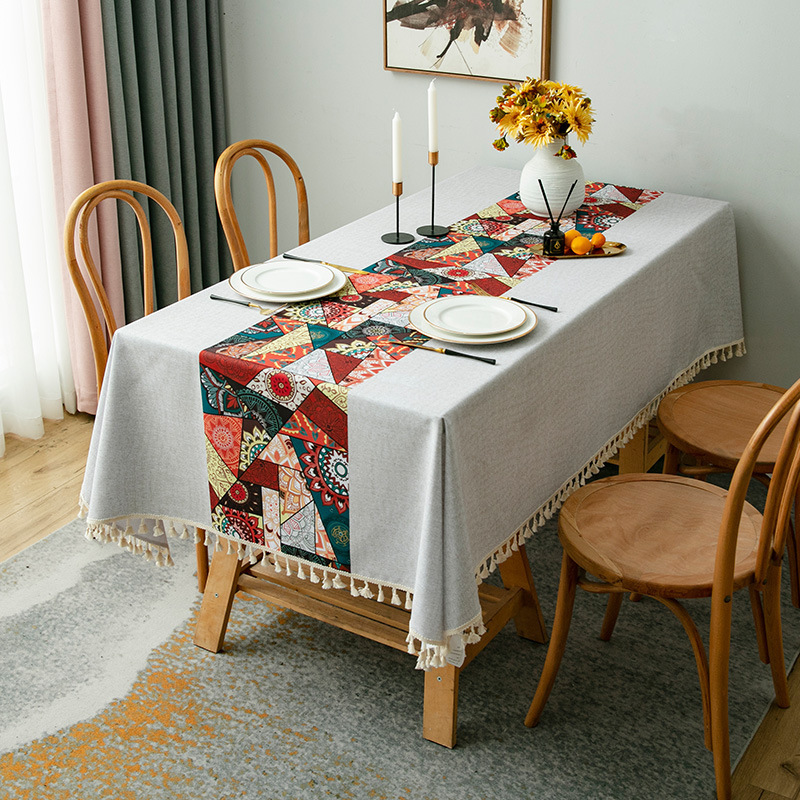 Nordic tablecloth waterproof and oil-proof printed ethnic style dining table cloth coffee table cloth banquet rectangular cross-border tablecloth