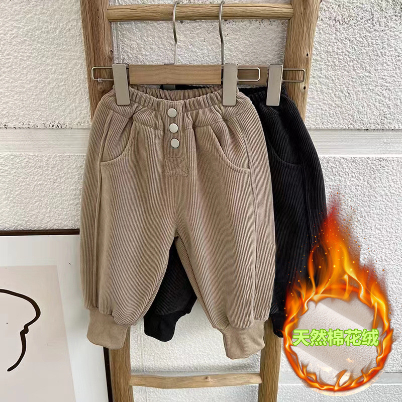 Children's European velvet pants autumn and winter for children 1 and a half years old, 2, 3, 4, 4, 5 and a half years old, Western-style winter style plus velvet pants