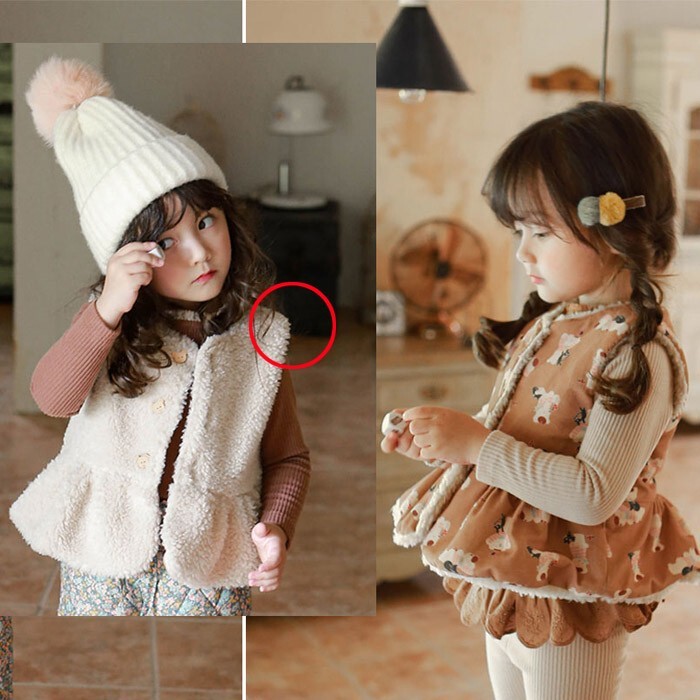 Girls' Velvet Vest 2024 Winter Strawberry Shan Girls' Reversible Plush Plush Printed Cotton Vest