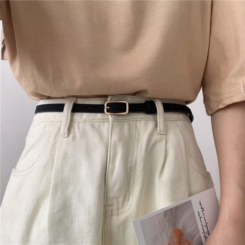 Retro small belt for women black simple women's belt decoration women's skirt suit jeans belt thin style