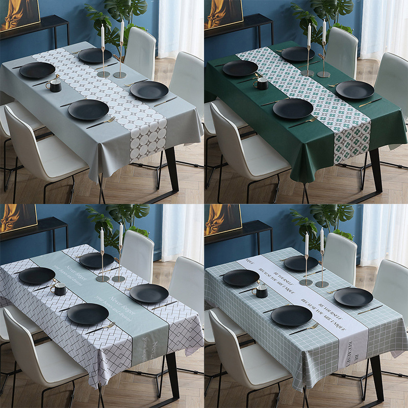 ins student disposable tablecloth Nordic style dining table cloth simple rectangular pvc coffee table mat household waterproof and oil-proof