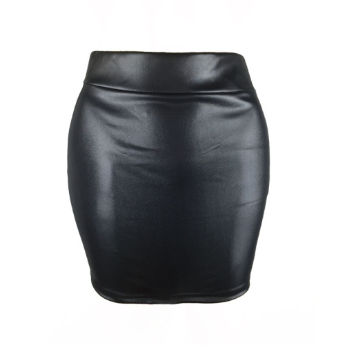 S-3XL Cross-border Korean version of women's imitation leather bottoming skirt, matte imitation leather skirt, imitation pu hip-covering short skirt, summer skirt