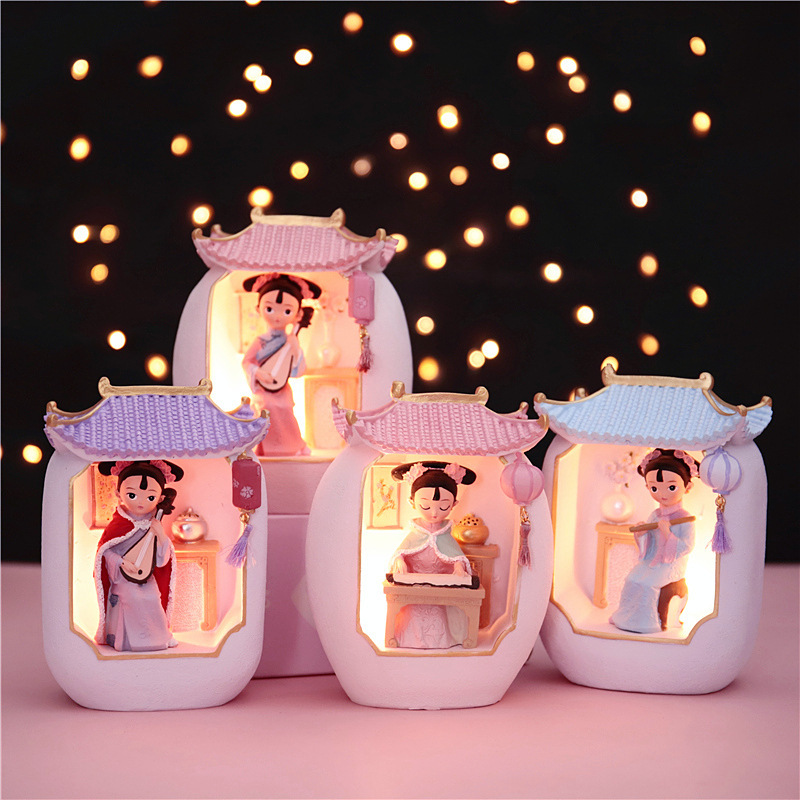 Ins style girl heart gift ancient style palace style Mantingfang night light I am Princess series atmosphere lamp table lamp