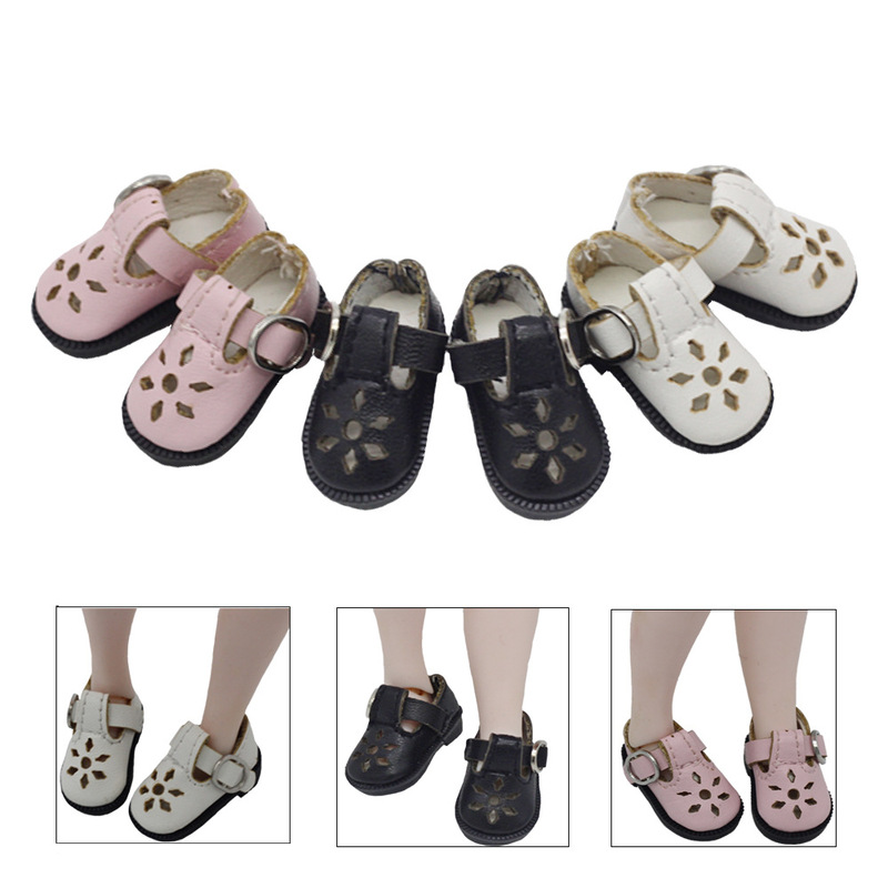 BJD doll boots 6-point doll lace-up boots 8-point doll cute hollow laser plum blossom hole buckle shoes