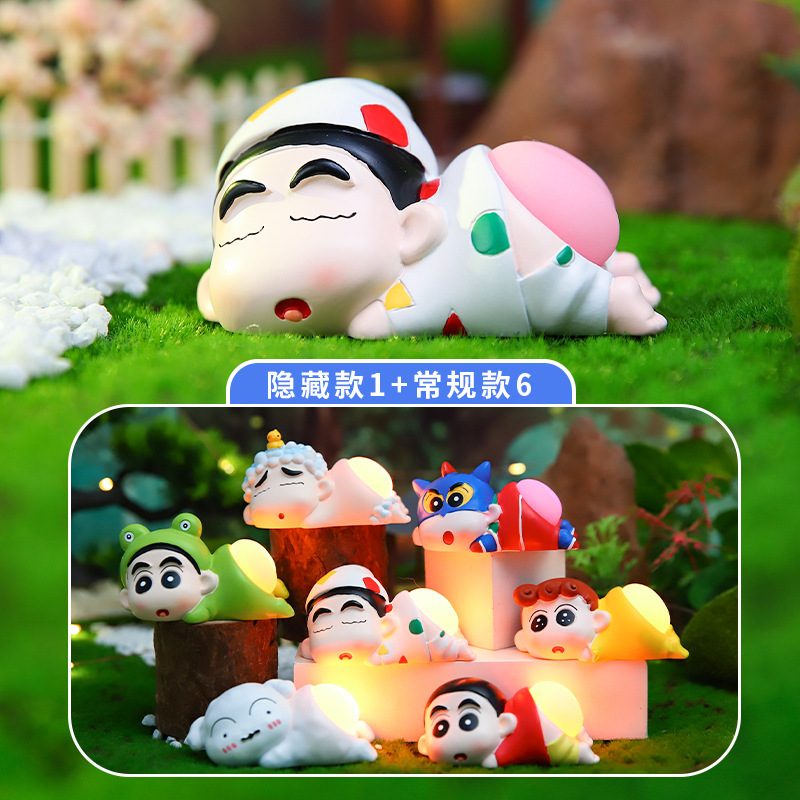 Creative trendy toy figure Q bomb decompression butt lamp cartoon little heart comic blind box luminous desktop small ornaments