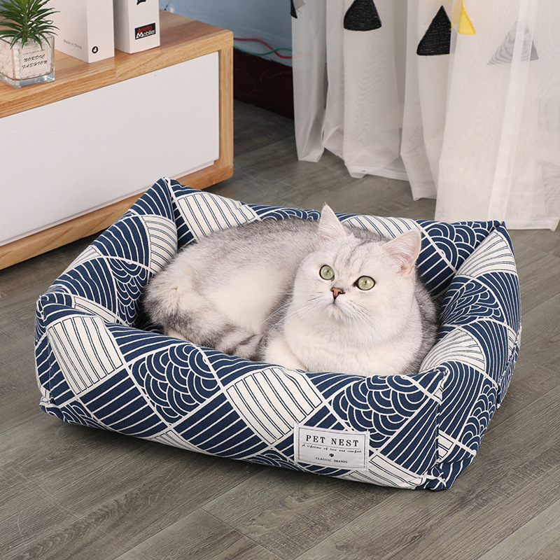 Square pet nest, removable and washable cat nest and kennel for all seasons, summer mat, pet supplies, removable and washable cat nest