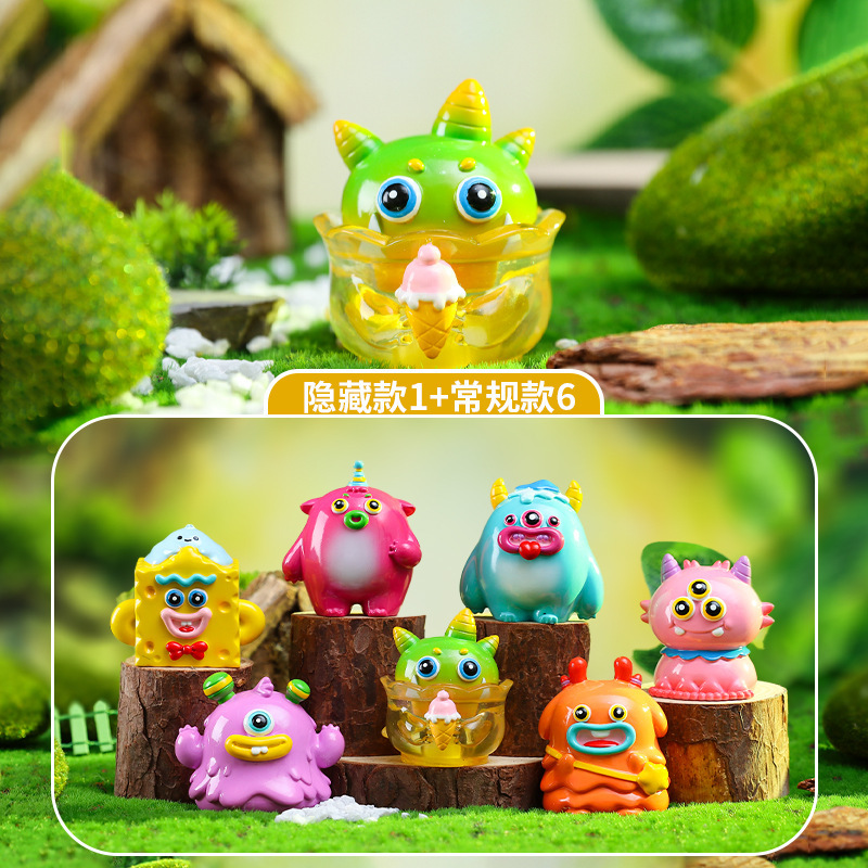 Funny and Cute Cartoon Doll Bara Little Monster Trendy Blind Box Figure Resin Craft Gift
