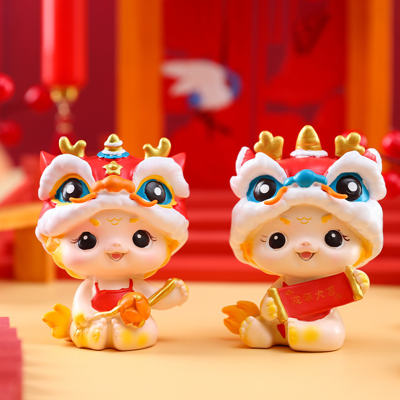 New Fulong Hechun Car Car Ornament Year of the Dragon Gift Doll Figure Mascot New Year Souvenir Wholesale