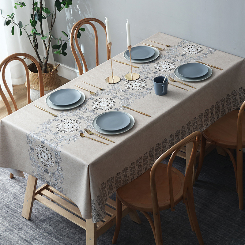 Nordic table flag and tablecloth integrated disposable tablecloth rectangular tablecloth coffee table fabric table mat PVC waterproof and oil-proof