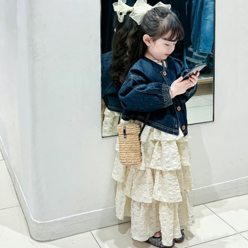 Korean children's clothing autumn new style children's fashionable suspender dress princess dress cake dress TM352