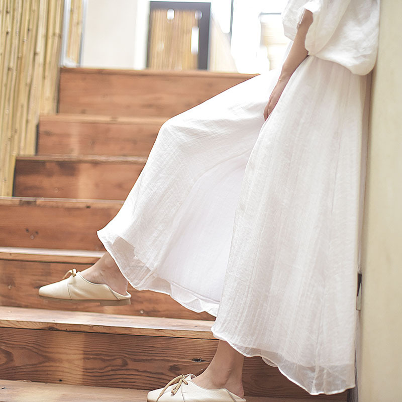Retro literary cotton and linen wide leg pants, loose large size yoga pants, dance casual pants, spring and summer new women's long style