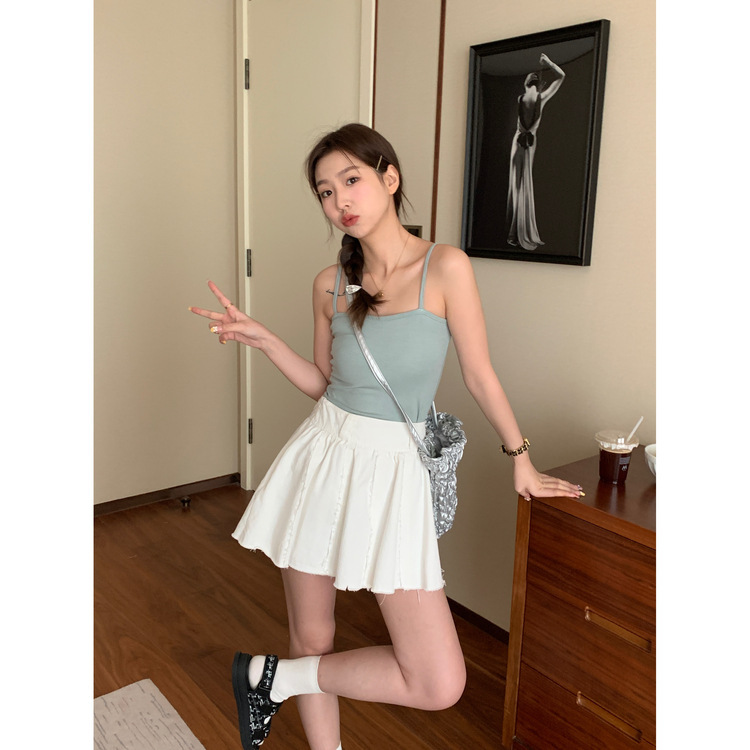 Huang Zheng five-color basic knitted tube top suspender for women summer Korean version slim fit inside and outside wear 121SD8078