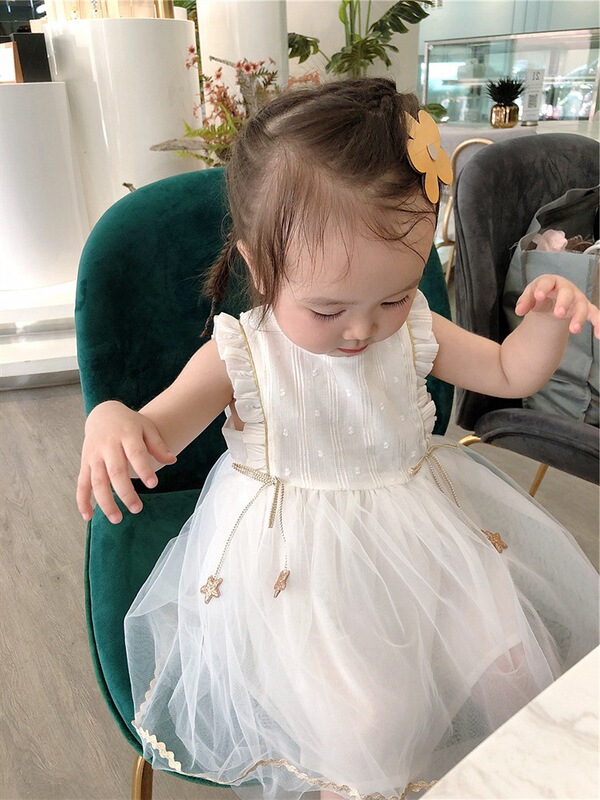 Baby gauze skirt summer new style summer skirt girls fluffy gauze mesh one-year-old princess dress 7018