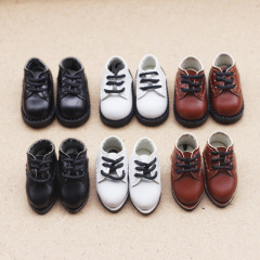 ob11/12 points BJD baby shoes Jasmine doll toy doll dress round leather shoes DOD body student shoes